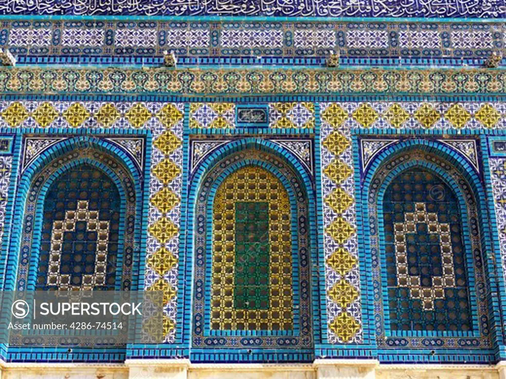 Israel, Jerusalem, Temple Mount Dome of the Rock mosque detail