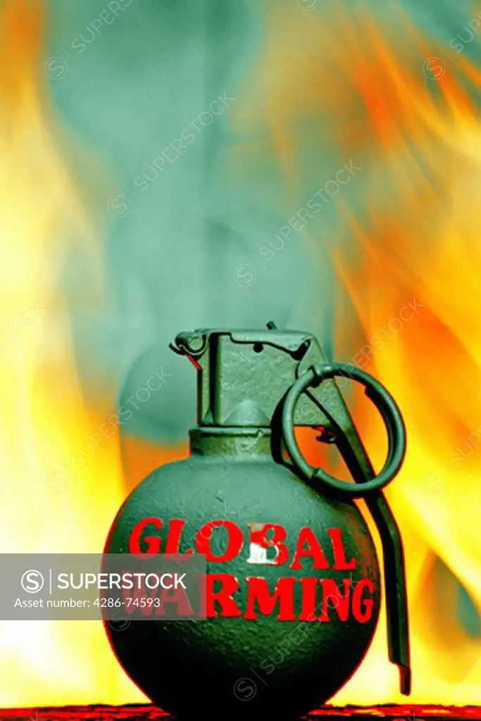 Grenade depicting global warming