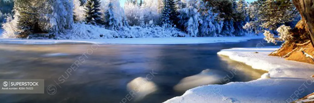 Dal River in winter in Dalarna Provence of Sweden