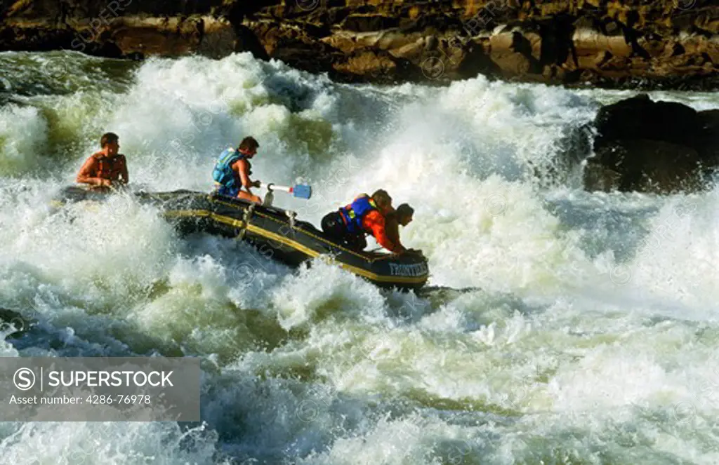 White water rafting on Zambezi River between Zimbabwe and Zambia