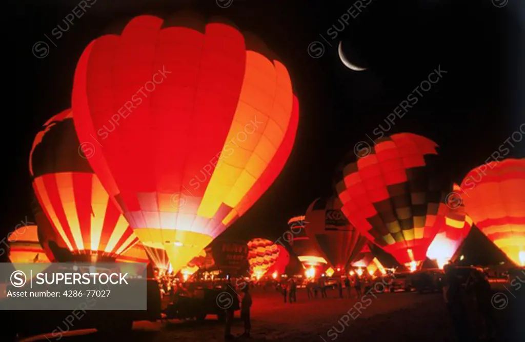 Night burn at annual Albuqurque Balloon Festival in New Mexico