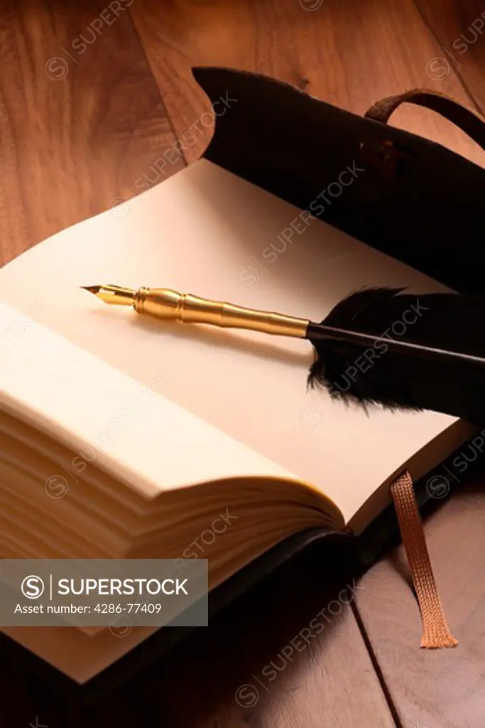 Feather Quill on open Journal