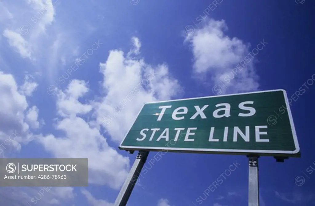 Texas State Line sign @ Oklahoma border