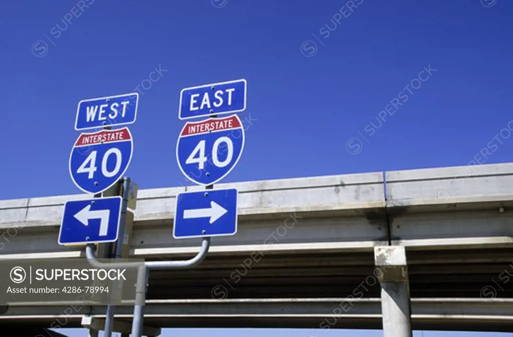 I-40 West - East sign, West Texas