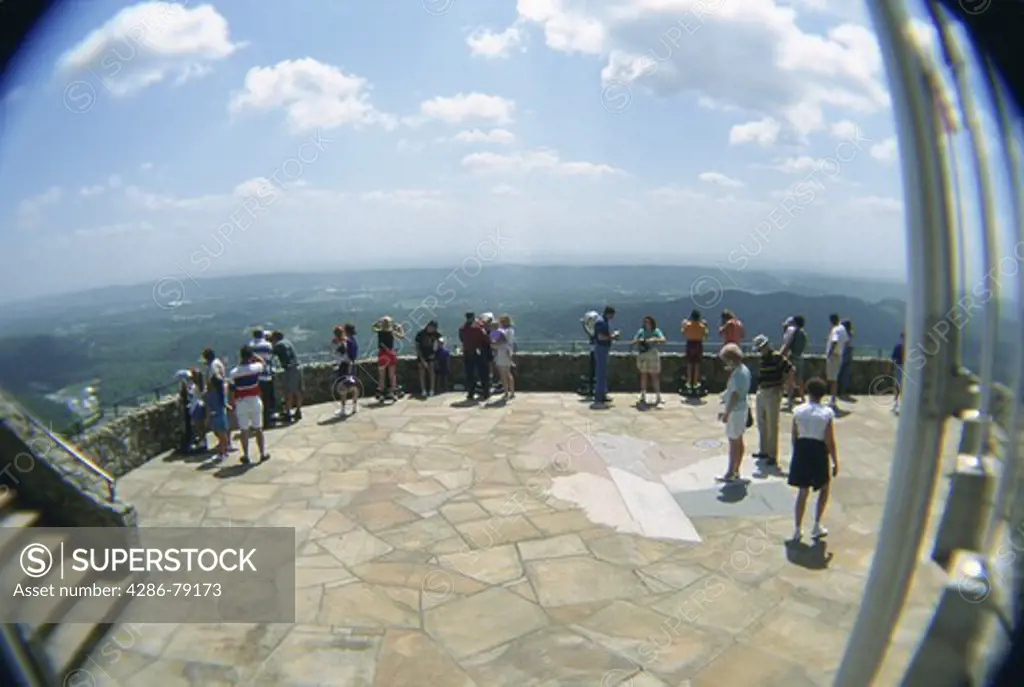 Visitors of the See Seven States lookout in Chattanooga, Tennessee 