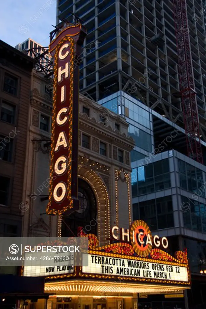 The Chicago Theater in downtown, Chicago, Illinois, USA, February 18, 2007