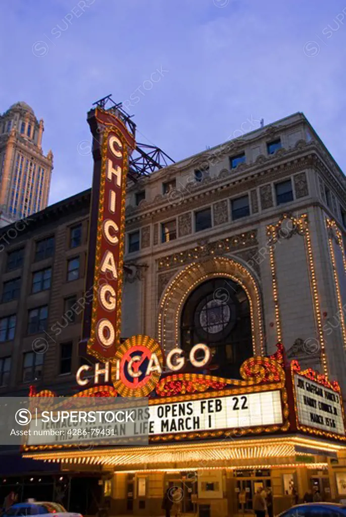The Chicago Theater in downtown, Chicago, Illinois, USA, February 18, 2007, editorial use only