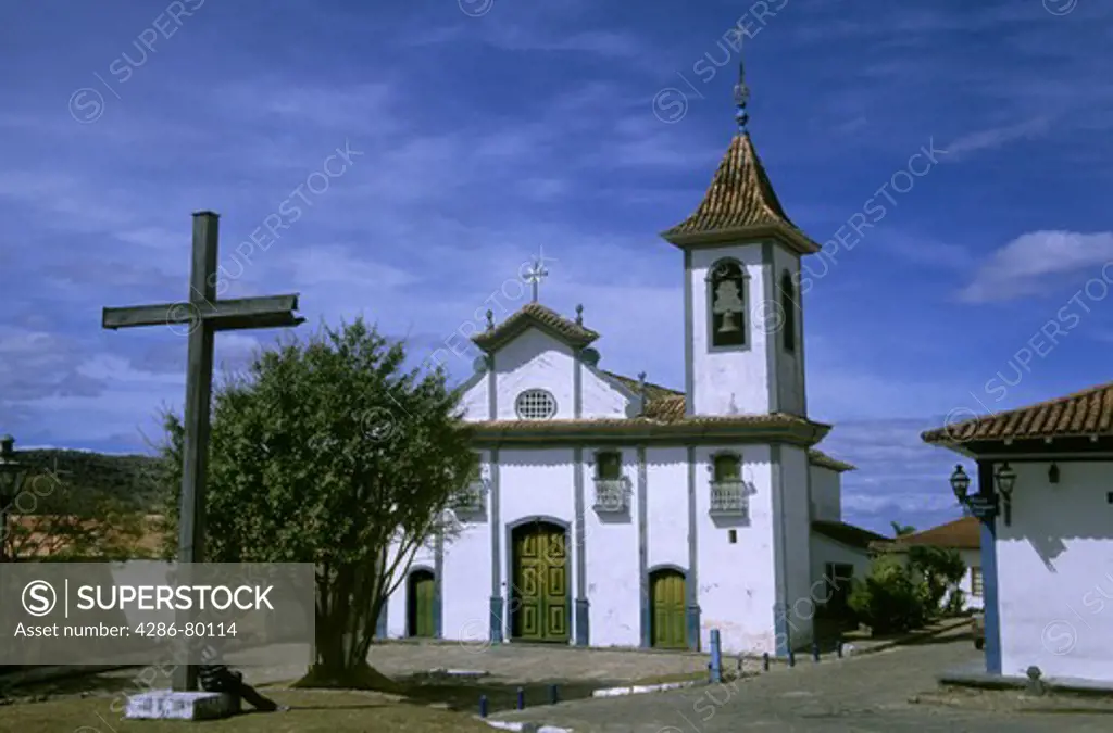 Nossa Senhora do Rosario dos Pretos church, built by slaves in 1731, in Diamantina, center of diamond mining during the diamond and gold boom in the mid 18th century, Minas Gerais, Brazil