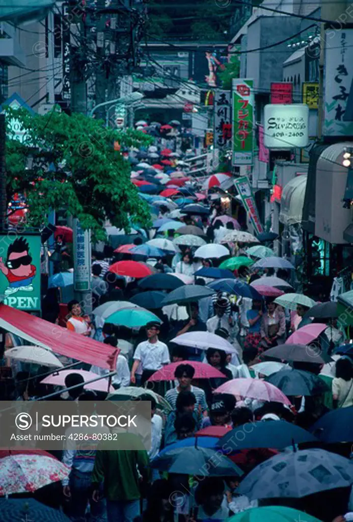 Crowded street in Takeshita Dori, Japan