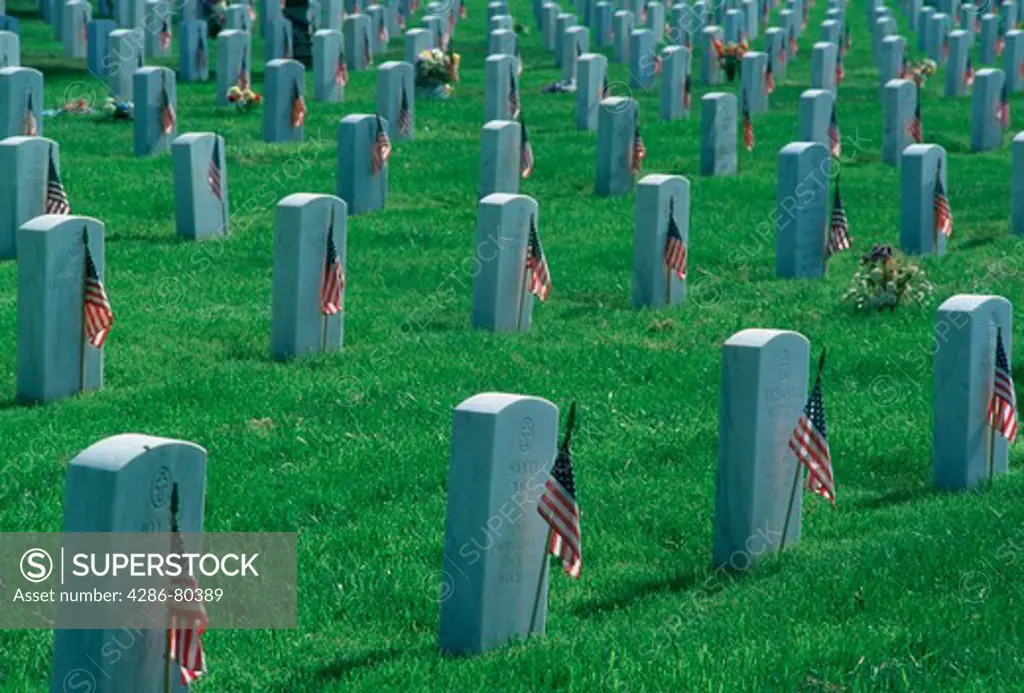 Gravestones in Ft. Logan Cemetery, CO