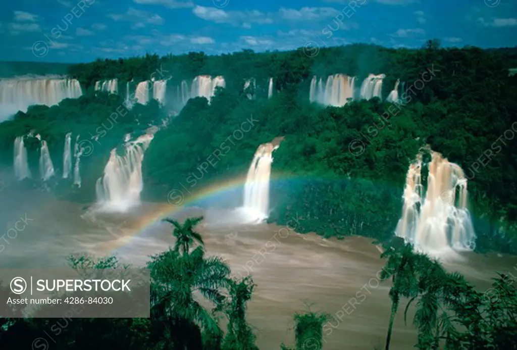 Iguazu Falls, located on the border of Brazil, Argentina and Paraguay.