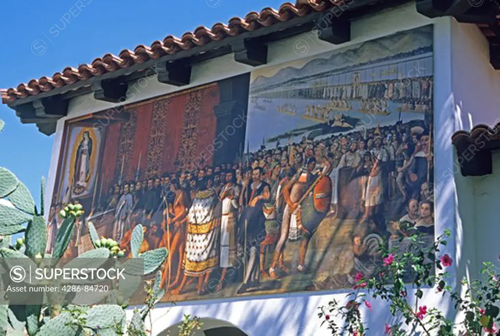 Wall mural at Bowers Museum Santa Ana California