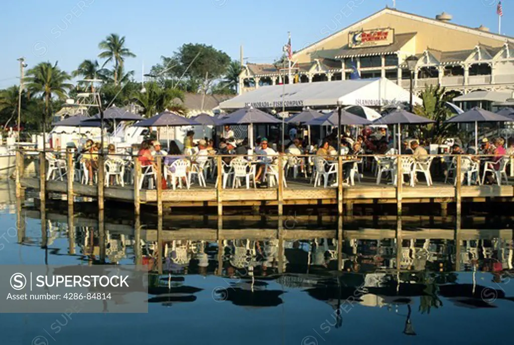 People dining Islamorada Fish Company restaurant Islamorada Florida Keys