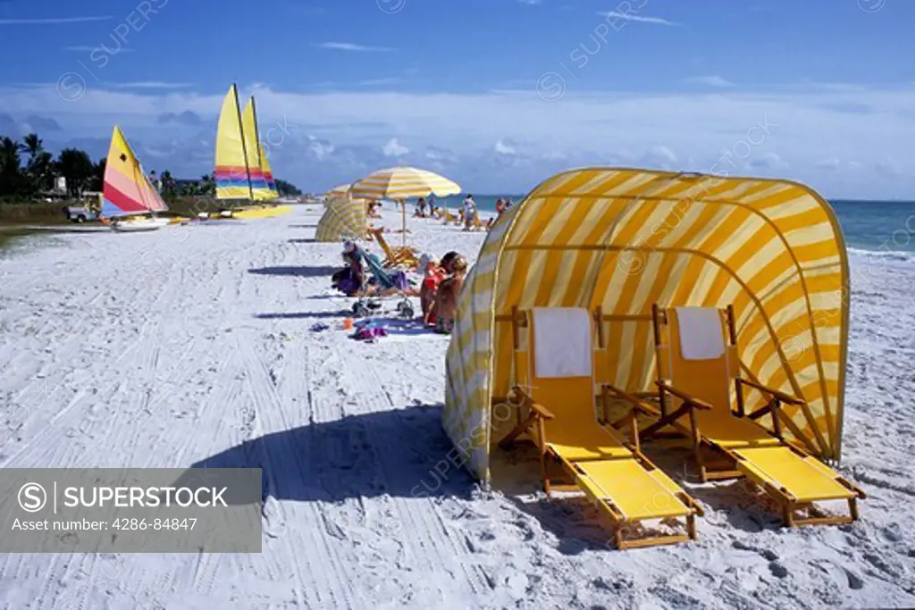 People on beach Sanibel Island Florida