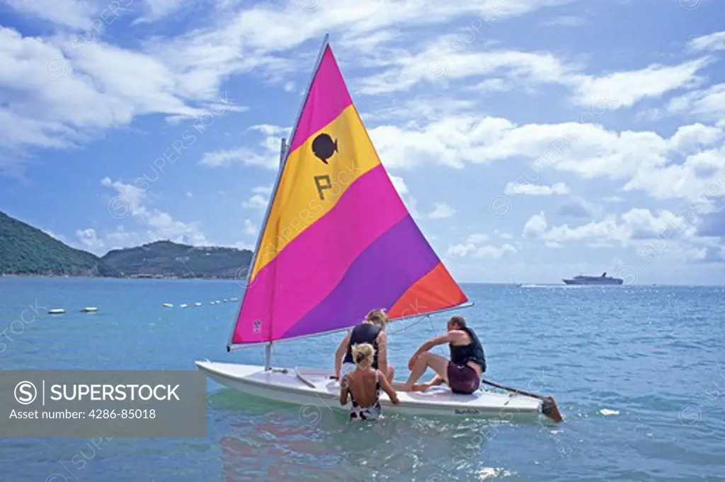 people sail sunfish Philipsburg St. Maarten Lesser Antilles Leeward Virgin Islands