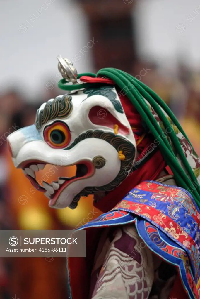 Portrait of a dancer at the Tsechu (festival), Thimphu, Bhutan