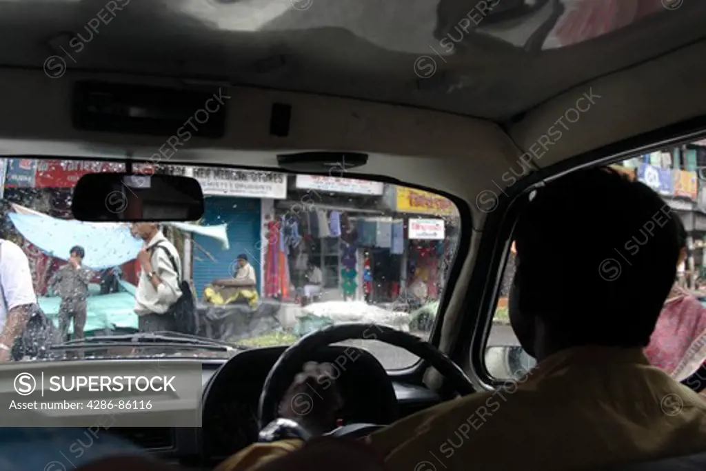 Driving in the city, Kolkata, India