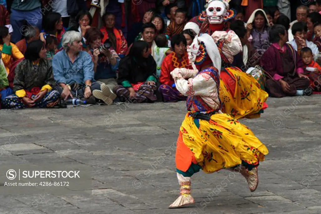 Masked dancer at the Tsechu (festival), Thimphu, Bhutan