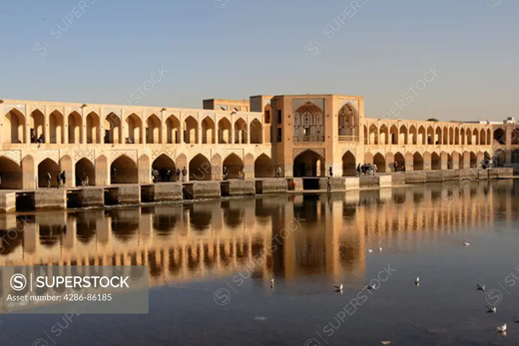Khaju Bridge over Zayandeh rud River, Esfahan, Iran