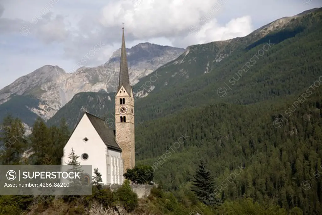 The Church of Scuol, Switzerland
