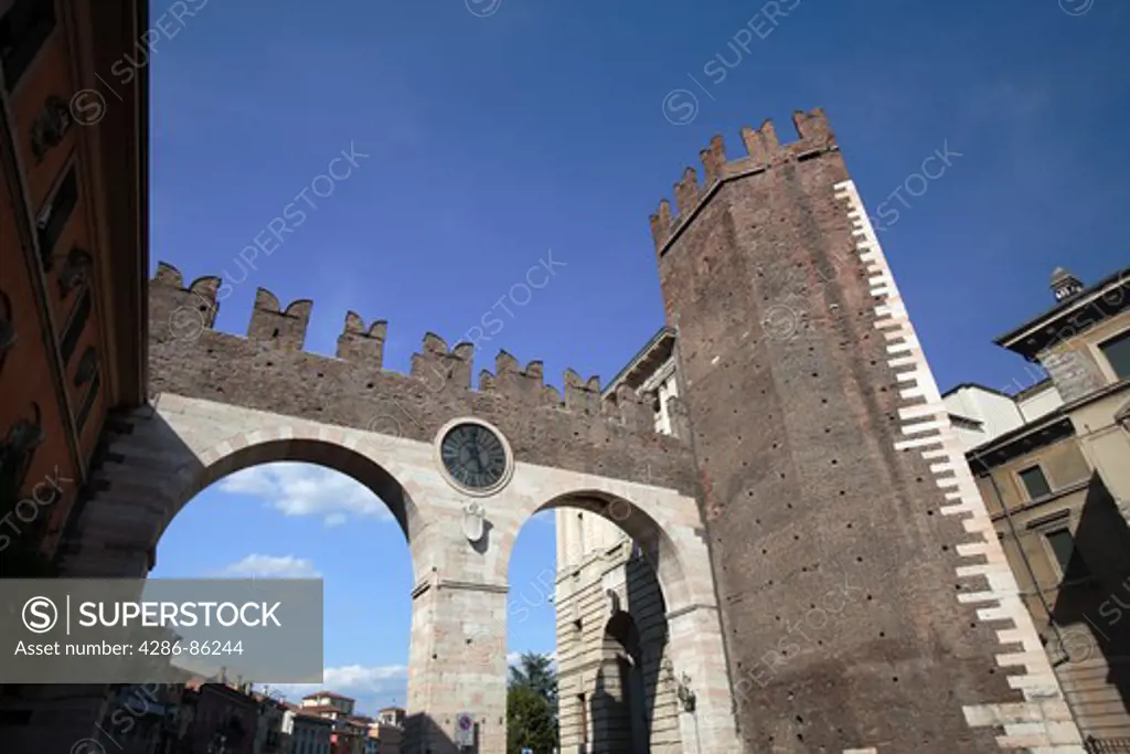 Roman gate to the city, Verona, Italy