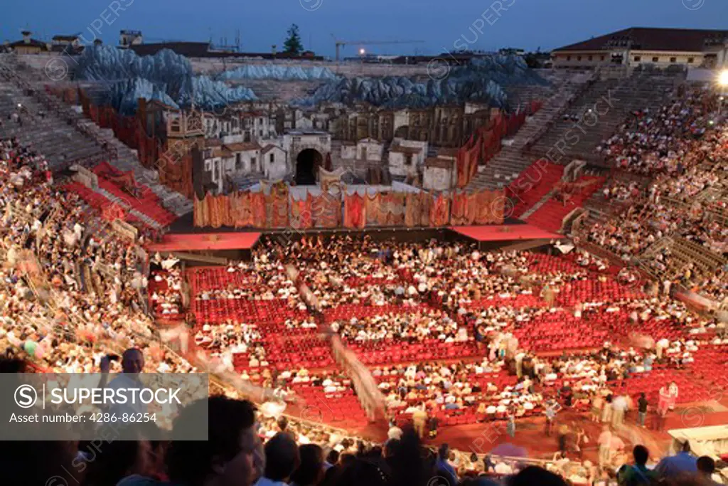 Arena of Verona before a opera performance, Verona, Italy