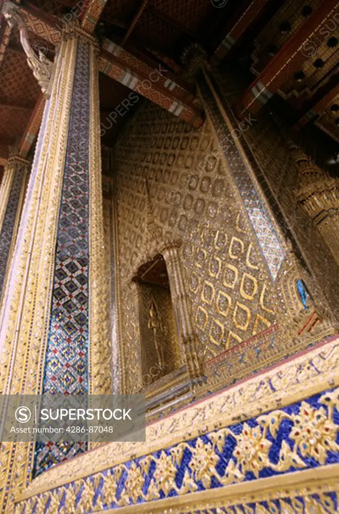 The wonderful decorations of the Wat Phra Kaeo palace, Bangkok, Thailand