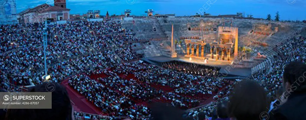 Aida by Giuseppe Verdi, performance at Arena, Verona, Italy