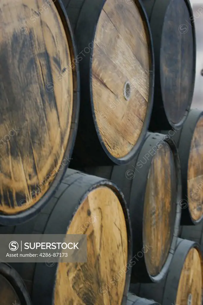 wine barrels vertical winery okanagan close up