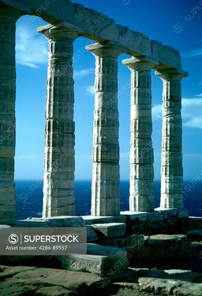 Sounion temple in Sounion, Greece