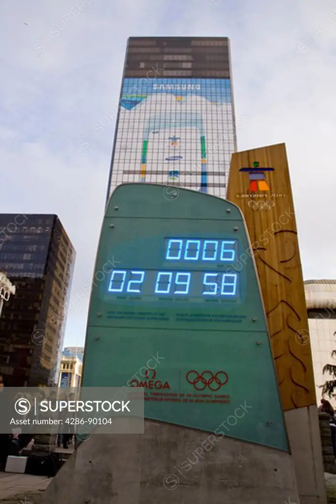 countdown clock in leadup to the 2010 Winter Olympic Games in Vancouver, Canada