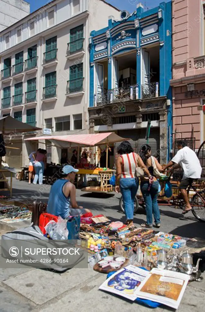Brazil. Rio de Janeiro.The Saturday street market, Lapa district