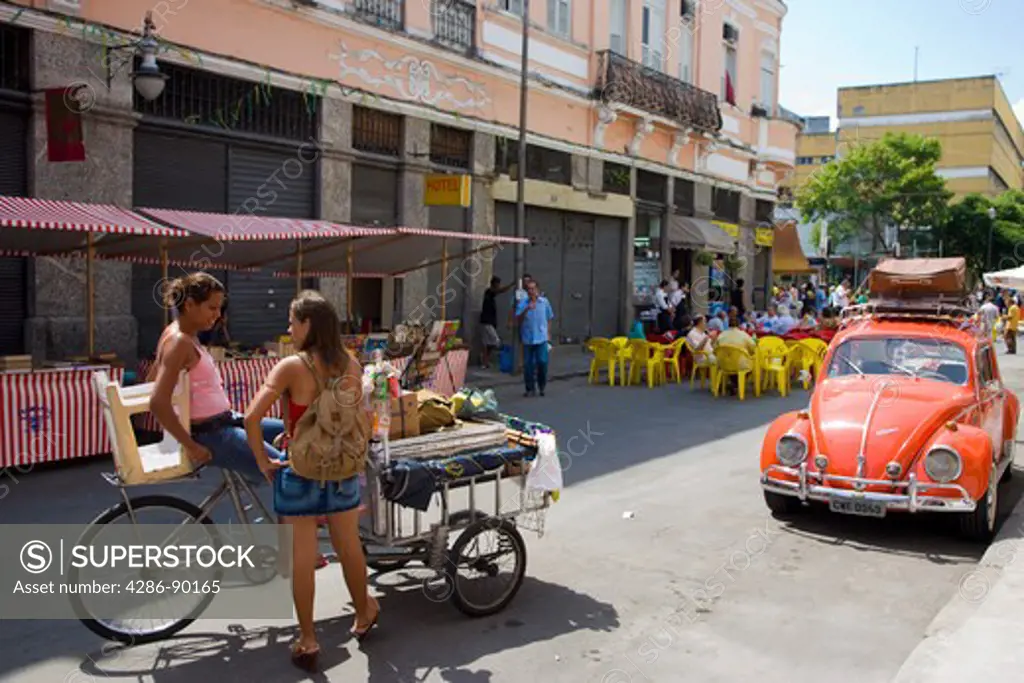Brazil. Rio de Janeiro. Saturday street life,  Lapa district