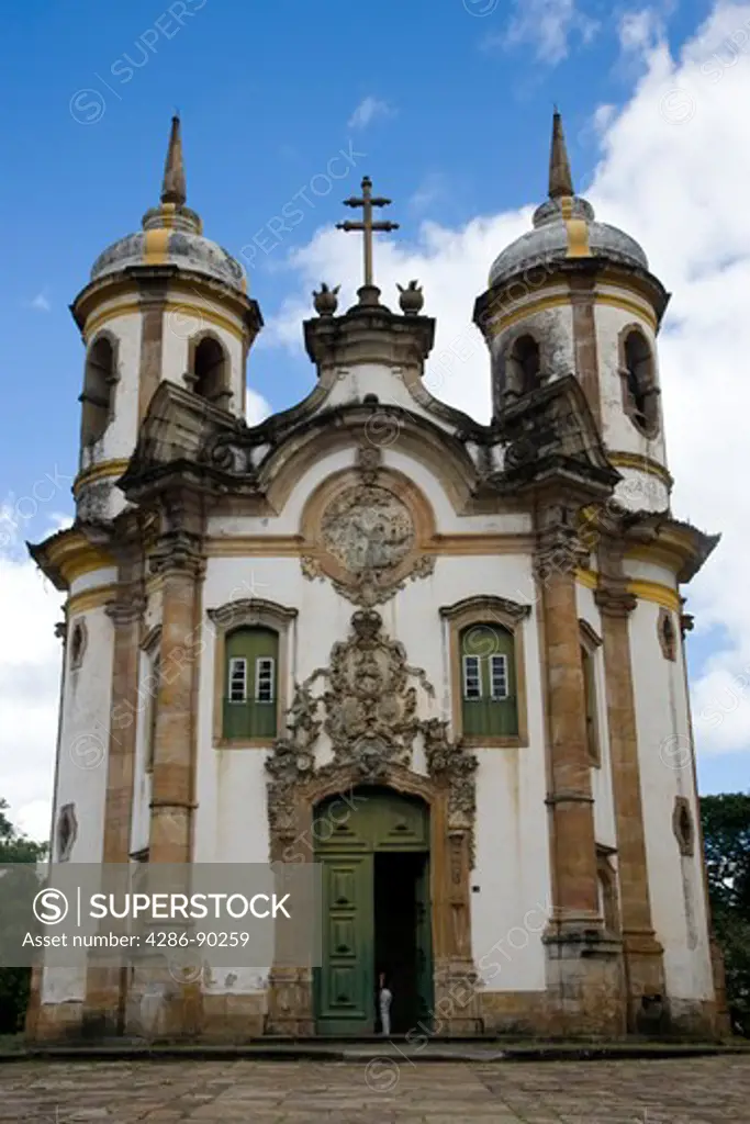 Brazil. Ouro Preto village. The Church of Igresa de Sao Francisco de Assisi. Unesco World Heritage Site