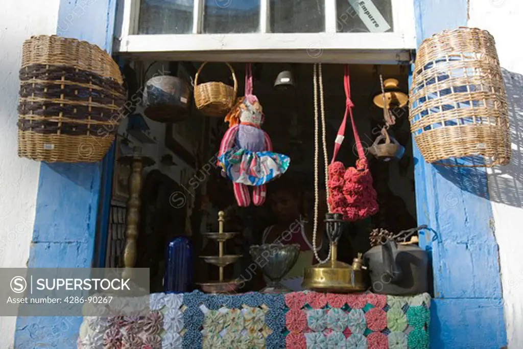 Brazil. Local handicrafts for sale in Ouro Preto village. Unesco World Heritage Site