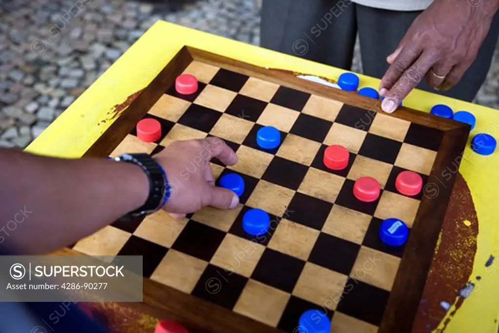 Brazil. Rio de Janeiro. The popular board game of Checkers ( Draughts )