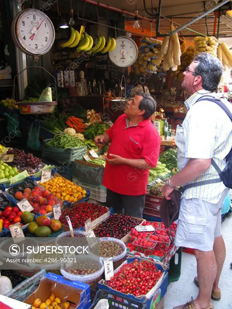 Greece, Crete. Fruit and Vegetable Shop in Iraklion outside market