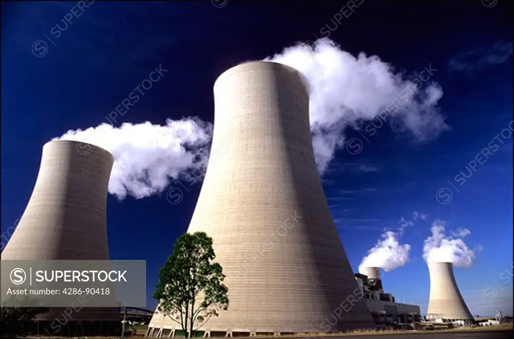 Energy. Nuclear power plant cooling towers Baywater Australia. Largest in Southern hemisphere.