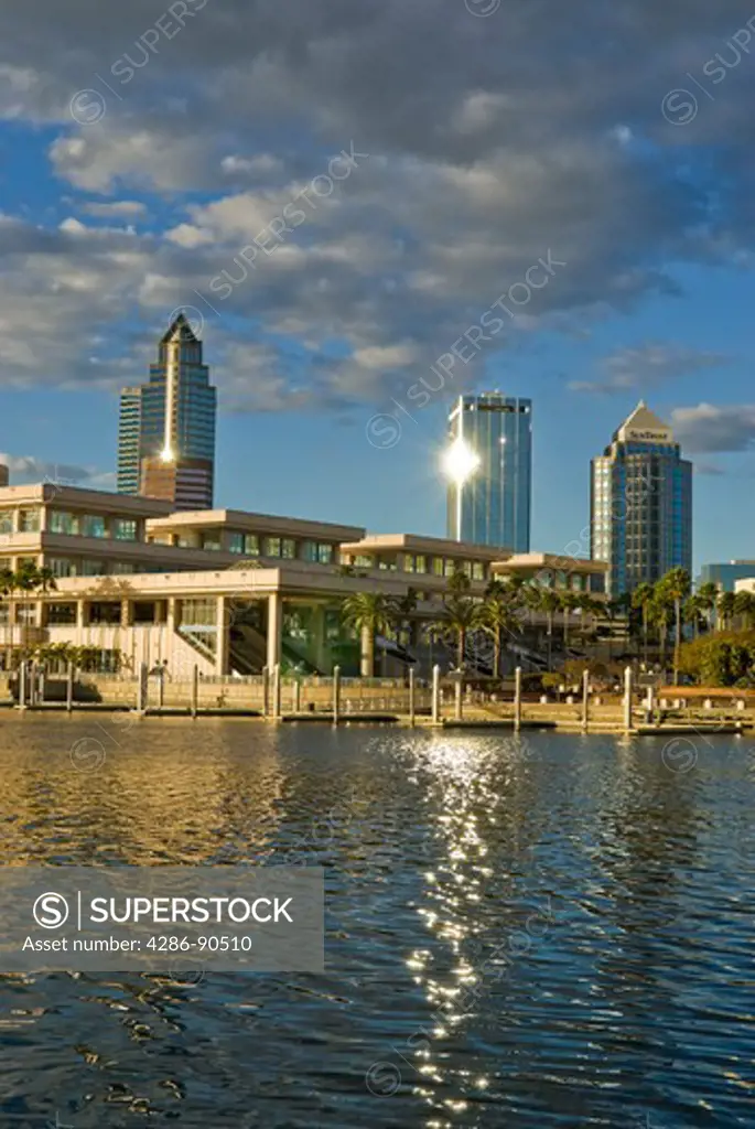 Tampa Convention Center,Florida,hotels and skyline viewed from Harbour Island