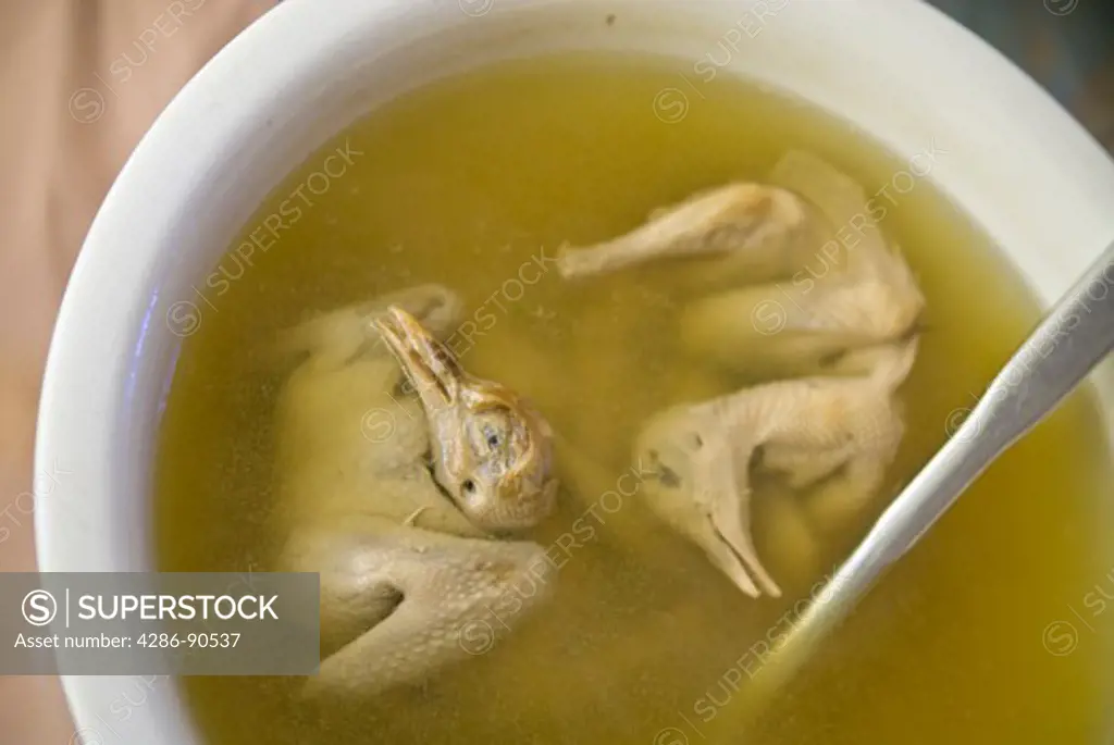 Pigeon soup ready to serve, Quanzhou, Fujian Province, China
