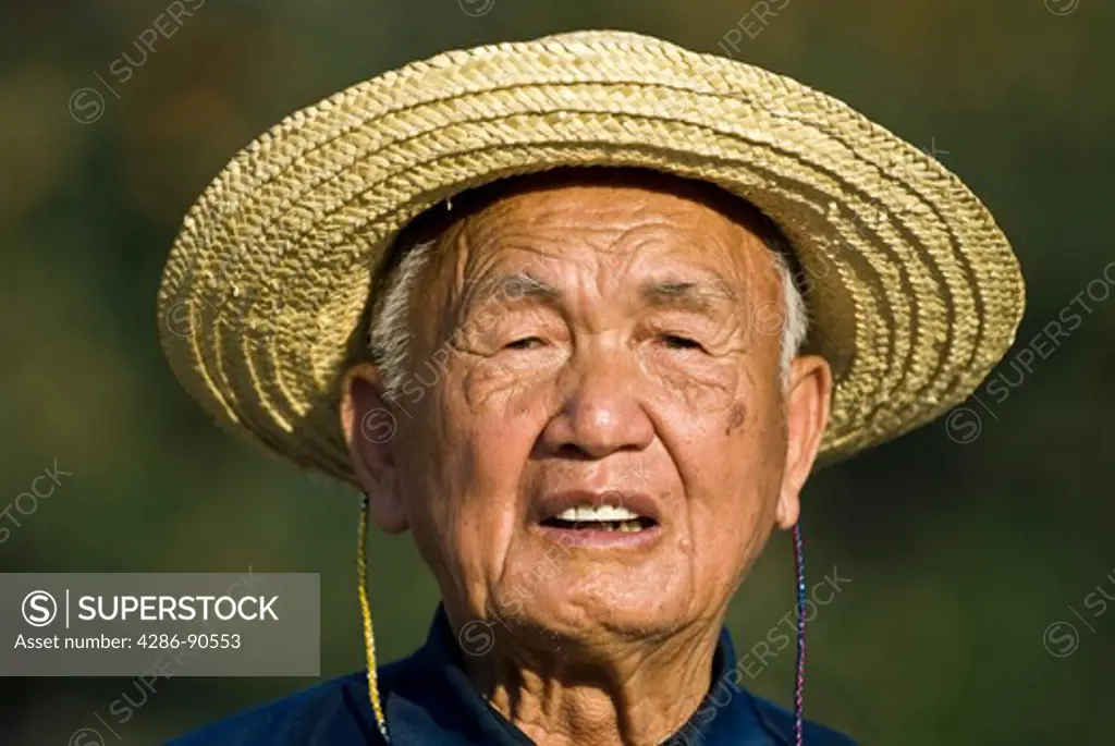 Elderly member of Hakka ethnic minority, Hukeng, Yongding County, Fujian Province, China