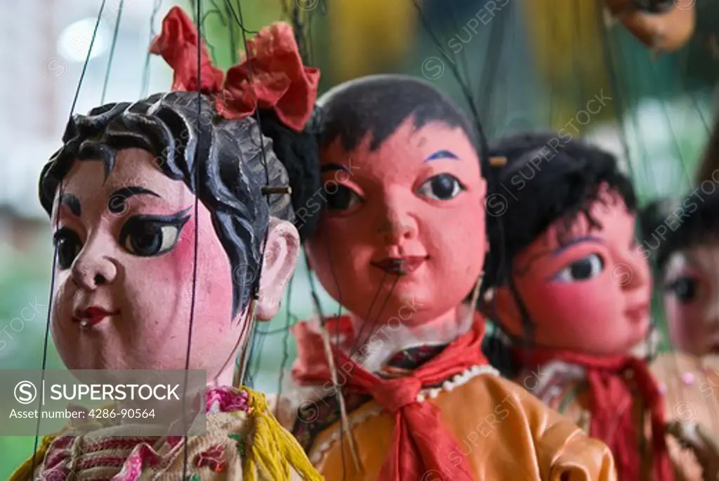 Chinese style Dan Young Lady marionettes in Jinshow Zhuang puppet store and museum, Quanzhou, Fujian Province, China