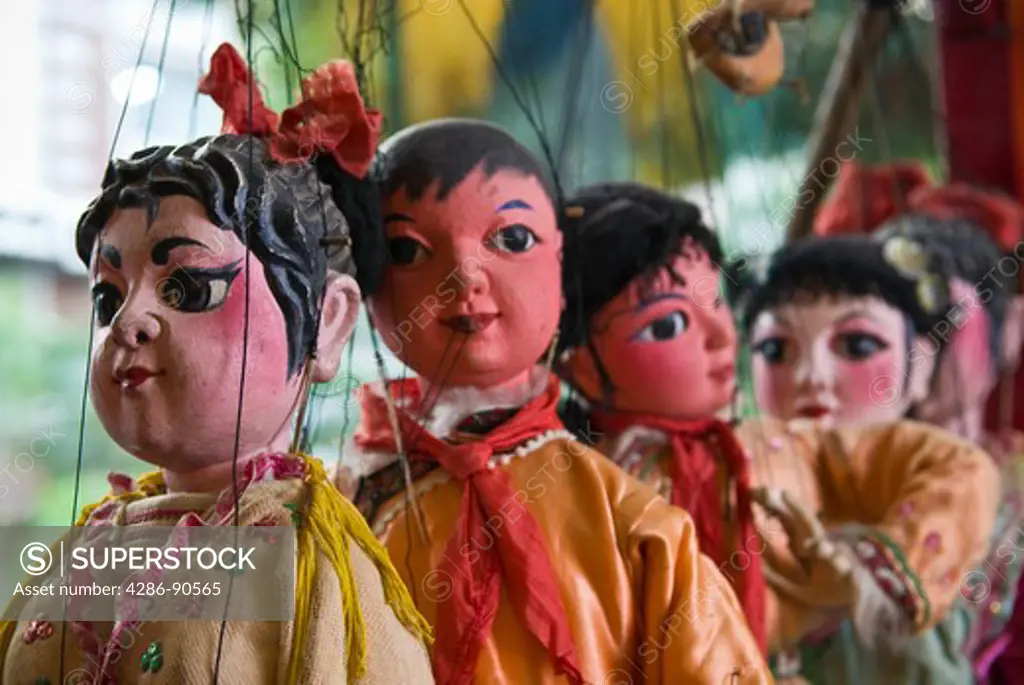 Chinese style Dan Young Lady marionettes in Jinshow Zhuang puppet store and museum, Quanzhou, Fujian Province, China