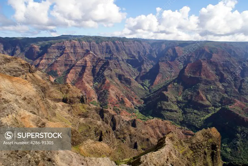 Waimea Canyon Lookout is the first viewing area as you drive up the scenic canyon in Kaua'i Hawaii
