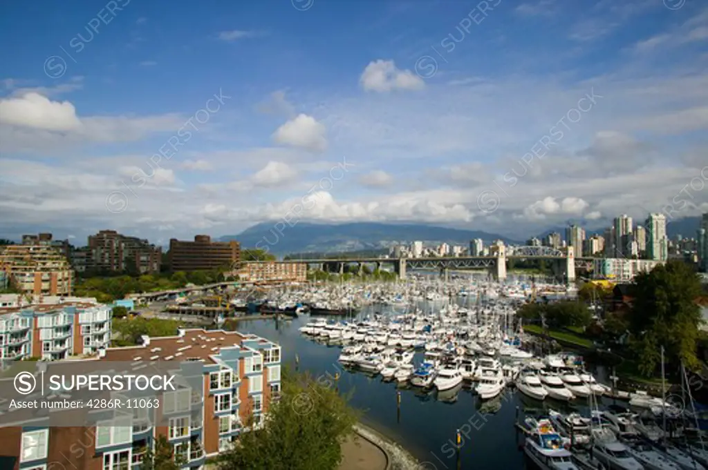 Granville Island Marina Vancouver British Columbia Canada.-