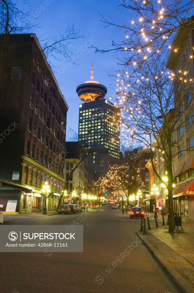 Gastown, Water Street, Harbour Center Tower, Vancouver, BC, Canada.No Property Release