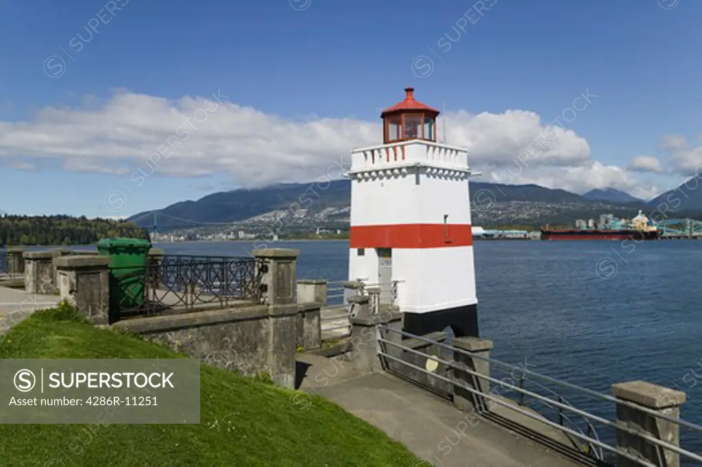 Brockton Point Light, Stanley Park, Vancouver British Columbia Canada.-