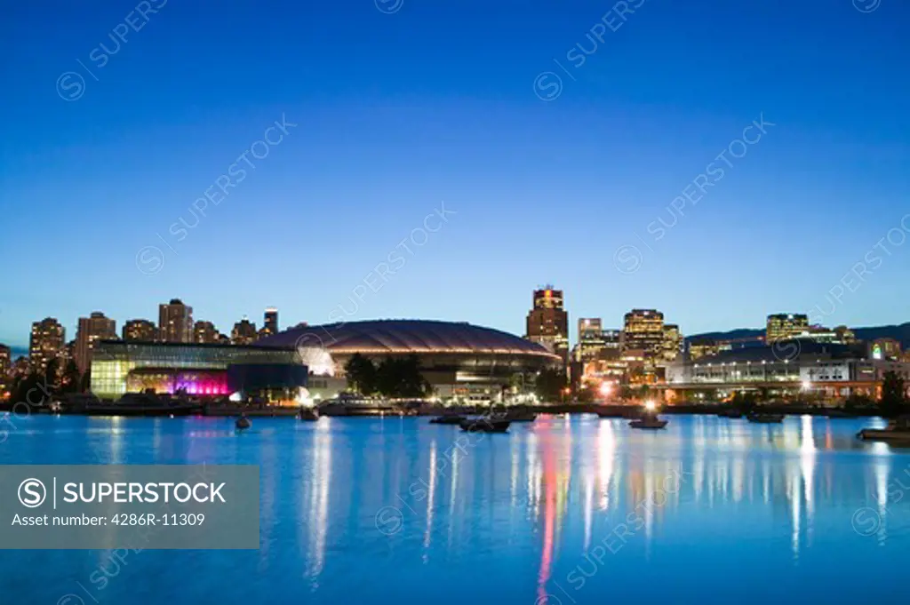Vancouver, British Columbia, Canada, City view accross False Creek.-