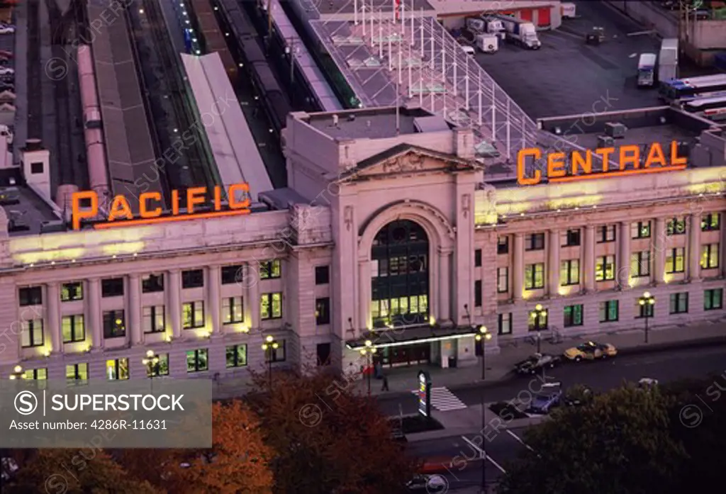 Pacific Central Train and bus station Vancouver BC canada.