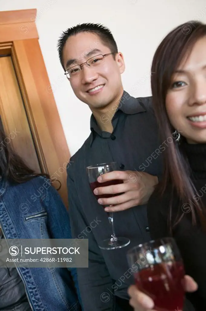 Asian Friends With a Glass of Wine, MR-0563 MR-0562 PR-0505